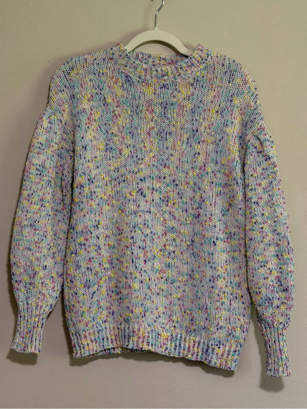 SHEIN Pastel Confetti Color Crewneck Sweater